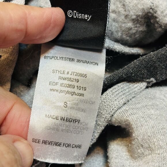 Disney Parks Mickey Mouse AOP Faces Crop Sweatshirt Women's S Gray Hoodie - Picture 10 of 11